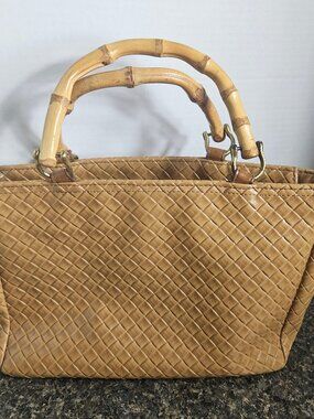 Relic Bamboo Handle Woven Handbag Tan Fossil Brand
